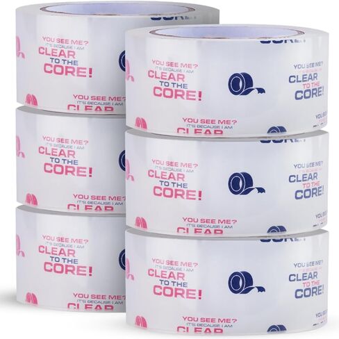 Clear Packing Tape, 1.88 Inches x 54.6 Yards, Heavy Duty Tape with 3'' Core, Pack of 12 in Kuwait
