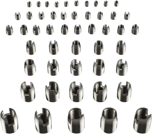 لإدراج خيط التنصت الذاتي من الفولاذ المقاوم للصدأ لـ -، 50 عبوة، إصلاح وتعزيز الخيوط في المواد الناعمة، فضي in Kuwait