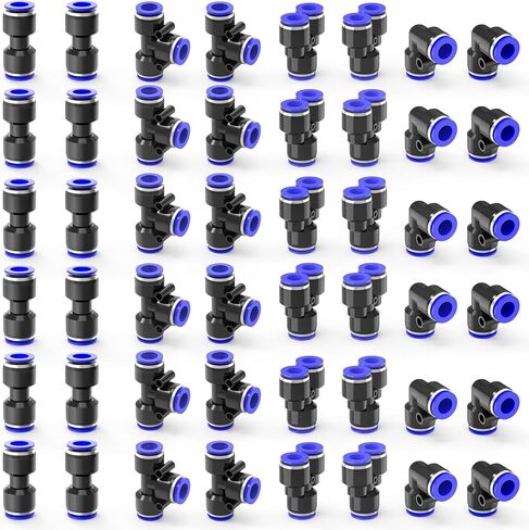 48 عبوة 1/4 بوصة OD ادفع لتوصيل مجموعات التركيبات وتركيبات خط الهواء وأطقم الخراطيم لتطبيقات التوصيل السريع in Kuwait