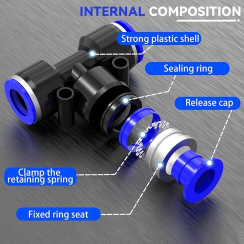 48 عبوة 1/4 بوصة OD ادفع لتوصيل مجموعات التركيبات وتركيبات خط الهواء وأطقم الخراطيم لتطبيقات التوصيل السريع in Kuwait
