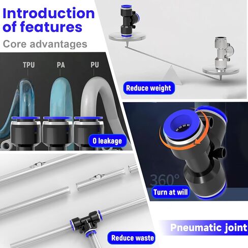 48 عبوة 1/4 بوصة OD ادفع لتوصيل مجموعات التركيبات وتركيبات خط الهواء وأطقم الخراطيم لتطبيقات التوصيل السريع in Kuwait