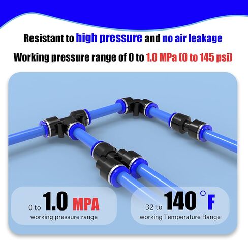 48 عبوة 1/4 بوصة OD ادفع لتوصيل مجموعات التركيبات وتركيبات خط الهواء وأطقم الخراطيم لتطبيقات التوصيل السريع in Kuwait