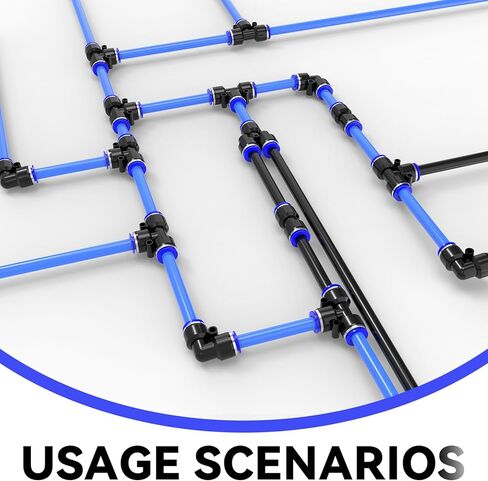 48 عبوة 1/4 بوصة OD ادفع لتوصيل مجموعات التركيبات وتركيبات خط الهواء وأطقم الخراطيم لتطبيقات التوصيل السريع in Kuwait