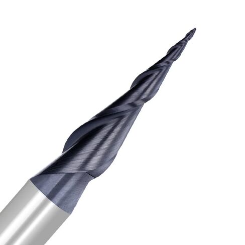 CNC Carving 2 Flutes Tapered Angle Ball End Mill 6.35mm Shank Carbide Endmills Milling Tool R0.25-R1.0 CNC Machine Milling Cutter(R0.25x20x6.35x50) in Saudi Arabia