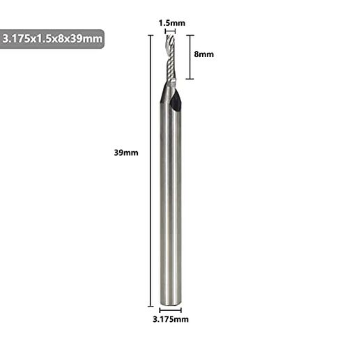 1 قطعة واحدة الناي O الناي نهاية مطحنة 1 مللي متر-3.175 مللي متر عرقوب واحدة الناي الألومنيوم قطع نهاية مطحنة دوامة قاطعة المطحنة كربيد CNC راوتر بت in Kuwait