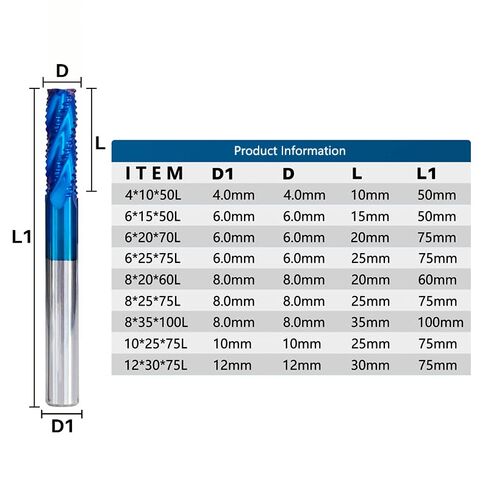 1pcs 4 Flutes Carbide CNC Square Nose End Mill Roughing End Mill Spiral CNC Router Bit Metal Milling Tool in Saudi Arabia