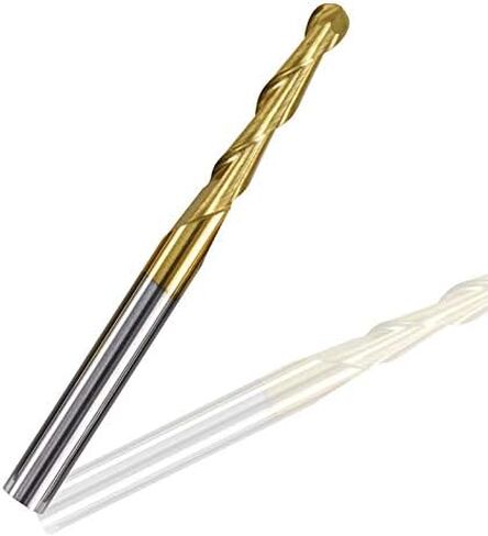 10 قطعة الكرة الأنف نهاية مطحنة CNC راوتر بت 3.175 مللي متر عرقوب CNC دوامة قاطعة المطحنة القصدير المغلفة الكرة الأنف راوتر بت النجارة القاطع in Kuwait