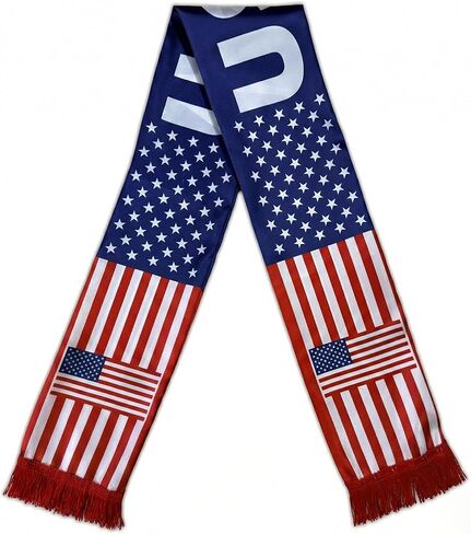 America Flag Scarf USA Soccer Fans Scarf America Soccer Supporter Accessory USA Fan Gear for World Soccer Cup 2026 Fans Souvenir in Saudi Arabia