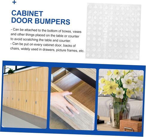 SHINEOFI Cabinet Bumpers Adhesive Door Stoppers Cuttable Adhesive Pads Felt Pads for Cabinet Doors Noise Dampening Protectors in Saudi Arabia