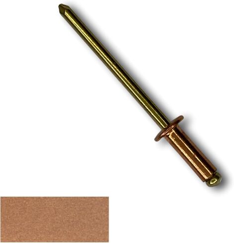 EAGLE 1 Copper Pop Rivet with Brass Mandrel #44 (1/8" Diameter X 1/4" grip) For Roofing, Siding, Automotive, Crafts & More! (3 FREE Drill Bits, 100 Quantity) in Kuwait