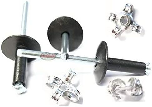 Racer's Speed ​​Shop مسطح أسود 3/16 بوصة برشام كبير الرأس متفجر قشر الموز الألومنيوم البوب ​​المسامير 100 حزمة in Kuwait