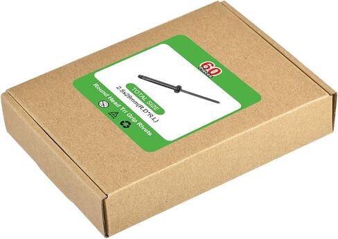 uxcell 60 قطعة 5/32 بوصة × 1 بوصة من الألومنيوم برأس مستدير ثلاثي القبضة، مسامير ثلاثية القبضة متنوعة على شكل لمبة DIY، الصفائح المعدنية، إصلاح السيارات، الأثاث، القوارب البحرية (أسود) in Kuwait