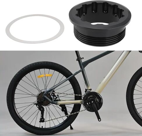 1Pc Bicycle Flywheel Cover 12 Speed Flywheel Locking Cover with Spacer Compatible with Shimano M7100 M8100 M9100 M6100 30.5x26x12mm Black in Saudi Arabia