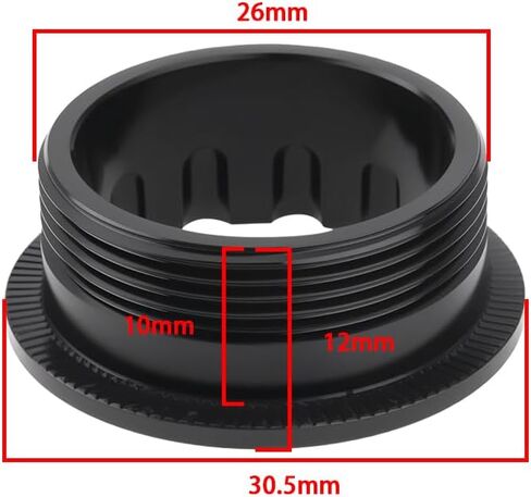 1Pc Bicycle Flywheel Cover 12 Speed Flywheel Locking Cover with Spacer Compatible with Shimano M7100 M8100 M9100 M6100 30.5x26x12mm Black in Saudi Arabia