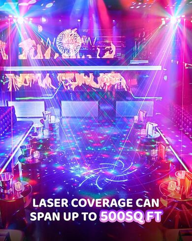 Telbum DJ Lights with Stand, 7 in 1 DJ Light for Party, DMX & Sound Activated Laser Light Show, Disco Ball & UV Strobe Effect Stage Lights Package for Gig Bar Band Events Wedding Christmas in Kuwait