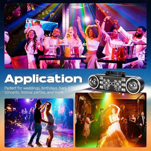 أضواء دي جي مع حامل، 7 في 1 أضواء حفلات دي جي ديسكو تعمل بالصوت وجهاز تحكم عن بعد DMX مع كرة دوارة، ستروب، الأشعة فوق البنفسجية، تأثير ملون لفرقة KTV لحفلات الزفاف مع حقيبة حمل in Kuwait