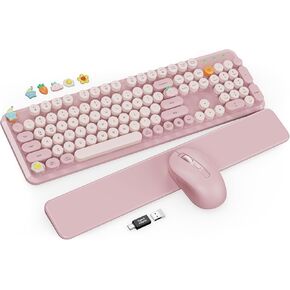 لوحة المفاتيح اللاسلكية والماوس - لوحة مفاتيح الآلة الكاتبة مع راحة معصم قابلة للفصل in Kuwait