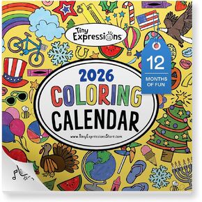 تعبيرات صغيرة - تقويم تلوين 2024 للأطفال - تقويم حائط شهري مع أشهر وأيام وصور مصورة فريدة للتلوين - تقويم رائع للفصل الدراسي ومخطط تتبع الأنشطة - التعلم المنزلي in Kuwait