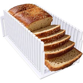 Fanlory Bread Slicer,Adjustable Thickness And Width Guide Bread Slicer, Foldable and Compact Bread Slicing for Homemade Bread - Kitchen Gadget, Baking Tool & Gift(White) in Kuwait