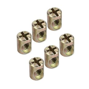 30pcs M6 Spring Loaded Nuts, Slotted Nut Cross Dowels, Replacement Screws Cross Dowel Nuts for Furniture Bed Crib and Chairs in Kuwait