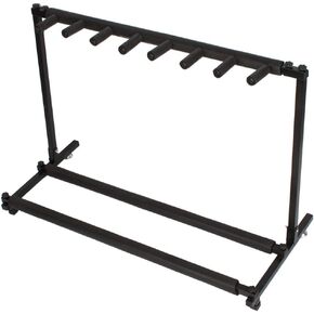 حامل عرض متعدد الفتحات ذو 7 فتحات - إطار عالمي مصمم للجيتار والحالات الكهربائية والصوتية والباس - قابل للطي ومحمول وواقي مع بطانة مضادة للانزلاق ومضادة للخدش - أسود in Kuwait