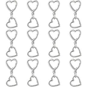 12 Pcs Heart Swivel Spring Clasps，Metal Spring Key Chain Hook Clasps，Clip Hanging Hooks for DIY Crafts Key Chains in Saudi Arabia