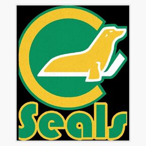 Defunct California Golden Seals Hockey Classic Window Water Bottle Bumper Sticker Decal 5" in Kuwait