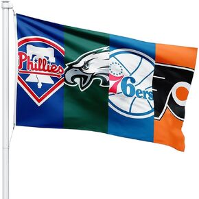 3x5 Philadelphi'a Four Teams Sports Fans Flag - Eagles, Phillies, Flyers, and 76ers - Heavy Duty Polyester, Vivid Color, Fade-Proof in Saudi Arabia