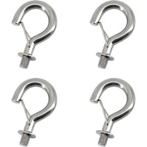 6Pcs M6 304 Stainless Steel Question Mark Hanging Hook Bolt Eye Hook with Spring Buckle Connecting Hook for Ceiling Haning Hammock, Sandbag, Chain, Awning in Kuwait