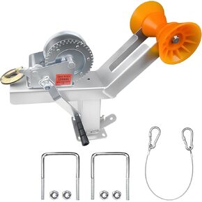 حامل ونش مقطورة قارب 1200 رطل مع عمود تثبيت مجلفن قابل للتعديل وبكرة - يناسب لسان المقطورة 3 بوصة عرض × 4 بوصة ارتفاع، ويتضمن طقم ونش السقاطة in Kuwait