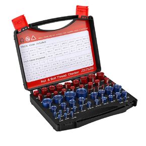 Thread Checker 28 Imperial 24 Metric Units Kit | Nut and Bolt Thread Checker Set with Thread Measuring Tool SAE and Metric, Removable Thread Identifier Tool for Screws and Bolts in Kuwait