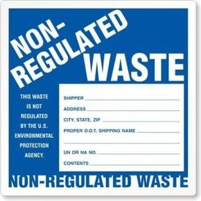 "Non-Regulated Waste" 6" x 6" Industrial Labels, Vinyl - Pack of 100 in Saudi Arabia