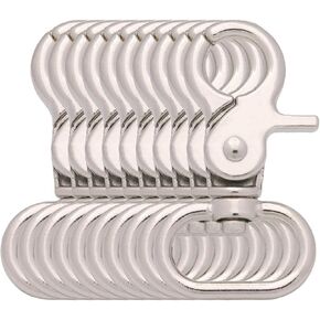 BIKICOCO مشبك زنبركي دوار بمشبك مخلب جراد البحر مقاس 1-1/2 بوصة، مشبك زنبركي، نهاية بحلقة بيضاوية، معدني - عبوة من 10 قطع in Kuwait