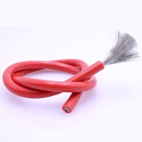 Gauge Copper Wire, 5M/Set 30/28/ 26/24 /22/20 /18/16 /15/14/ 13/12 AWG Heat-Resistant Cable Ultra Soft Silicone Wire Copper Flexible High Temperature Red(8AWG) in Kuwait