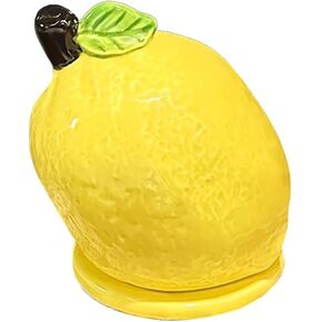 123Arts الليمون السيراميك علبة أعواد الأسنان حامل أعواد الأسنان المنظم القطن مسحة تخزين جرة مع غطاء in Kuwait