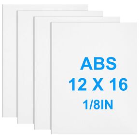 4Pack White ABS Plastic Sheet 12" x 16" x 1/8" Thick White Rigid Thermoplastic Sheet (Upgrade Surface) 3MM Flexible High Tensile ABS Moldable Plastic Panel for Crafts, DIY, Signs in Kuwait