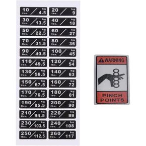 10-260LBS/4.5-117KG Gym Equipment Weight Stack Stickers Custom Weight Plate Stickers and Safety Warning Stickers in Kuwait
