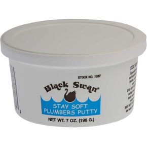 معجون بلاك سوان ستاي سوفت سباك، 3 رطل - مقاوم للتشقق، مثالي لتصريف الحوض والصنابير والتركيبات، معجون سباك قابل للتمدد - أبيض in Kuwait