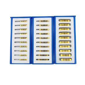 MRGN200 MRGN300 MRGN400 10pcs Tin Coated Carbide Round Head Grooving Inserts 2mm 3mm 4mm Width Grooving Carbide Inserts for MGEHR/MGIVR Lathe Grooving Cut-Off Tool (MRGN200-U Yellow Inserts) in Kuwait