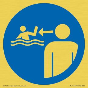 Mandatory: Keep children under supervision in the aquatic environment Sign - 85x85mm - S85 in Saudi Arabia