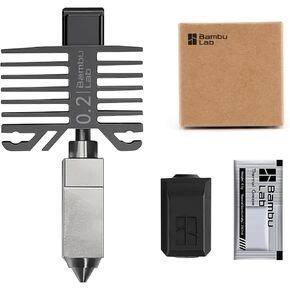 مجموعة فوهة من الفولاذ المقاوم للصدأ 0.2 مم من الخيزران الأصلي لسلسلة Bambu Lab X1 وسلسلة P1، متوافقة مع طابعة P1S P1P X1C X1 Carbon ثلاثية الأبعاد in Kuwait