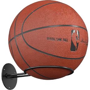 jockcaras Ball Storage Holder Wall Mount: Black Room Decor for Basketball, Rugby, Soccer, Football, Baseball Display Rack - Boys Sports Accessories Organizer in Kuwait