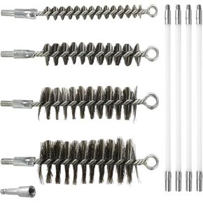 50 Inch Pipe Cleaning Brush Set with Stainless Steel Bristles, Wire Brush with 4 Flexible Rods and Hexagonal Connecting Rod, Stainless Steel Pipe Brush Set (3/5, 1, 1 3/5, 2 in Brush Heads) in Saudi Arabia