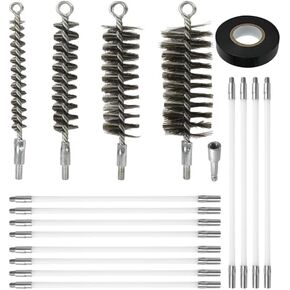 50 Inch Pipe Cleaning Brush Set with Stainless Steel Bristles, Wire Brush with 4 Flexible Rods and Hexagonal Connecting Rod, Stainless Steel Pipe Brush Set (3/5, 1, 1 3/5, 2 in Brush Heads) in Kuwait