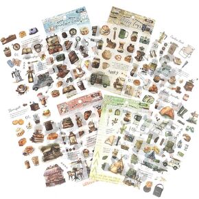 ملصقات طعام عتيقة لـ Scrapbooking - 320+ حلوى الحيوانات الأليفة الشفافة ، والقهوة ، والكيك والخبز ملصقات للمجلة ، وإمدادات Junk Journal ، و Kids DIY الحرف اليدوية ، والخبز والتخييم. in Kuwait