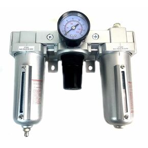 C704N Compressed Air Preparation Filter/Regulator/Lubricator Manual Drain- for Compressed Air Treatment- Air Line Particulate Filter Moisture Trap Lubricator Regulator- 1/2" NPT 250psi 140 CFM 5.1 oz in Kuwait