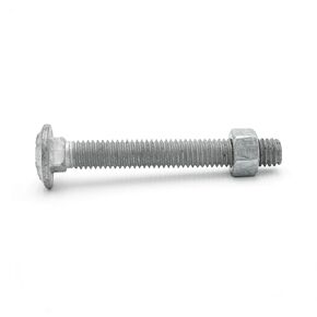 1/4"-20 x 5 (100 Sets) Hot Dipped Galvanized Carriage Bolt Kit for Exterior Use, Commercial Grade 307A, Includes Hex Nuts (100 pcs), Fully Threaded - by Fastener Depot in Kuwait