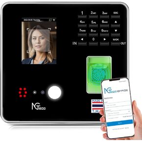 NGTeco Cloud-Based Time Clock TC1, 4-in-1 Time Clocks for Employees Small Business with Remote Control Software & App, 2.4GHz WiFi Clock in Machine with IC Cards, No Monthly Fee in Kuwait