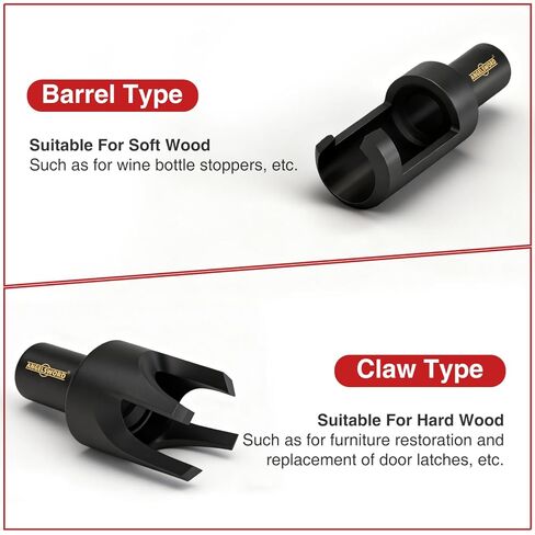 ANGELSWORD 8 PCS （Rusty） Wood Plug Cutter Drill Bit Set, 1/4", 3/8", 1/2", 5/8" Barrel Type and Claw Type with 1/4" Hex Shank, Plug Cutters for Woodworking in Saudi Arabia