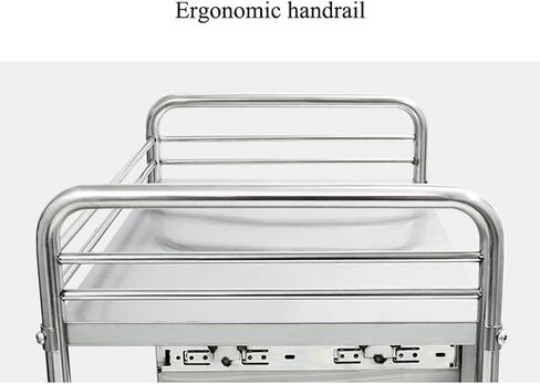 3-Storey with Universal Brake Wheels, Stainless Steel Cosmetic Trolley I Utility Trolley and Metal Frame I Transport Trolley for Professional Use,304 Anti-Iodine Stainless Steel in Saudi Arabia